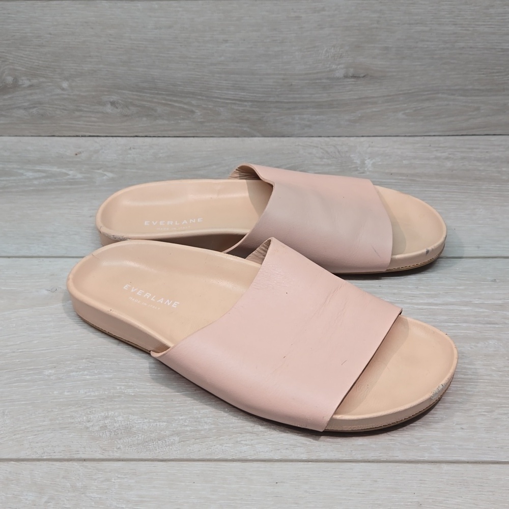 Everlane Women Leather Sandals Flats slide shoes sz 9